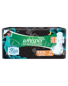 WHISPER ULTRA NIGHT SANITARY PADS XXXL 10 PADS