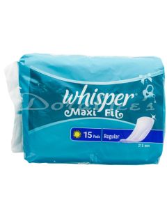 WHISPER MAXI FIT REGULAR SANITARY PADS 15S