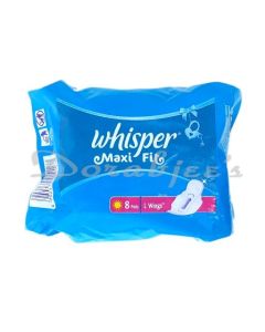 WHISPER MAXI FIT SANITARY PADS XL WINGS 8S