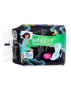 WHISPER BINDAZZZ NIGHT SANITARY PADS XL+ 7PD