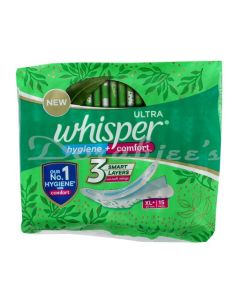 WHISPER ULTRACLEAN SANITARY PADS XL+15 317MM