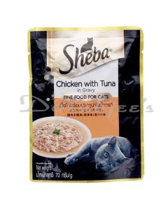 SHEBA CAT CHICKEN & TUNA IN GRAVY 70G