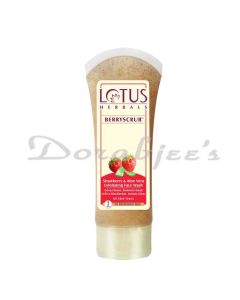 LOTUS HERBALS BERRY SCRUB STRAWBERRY & ALOE VERA EXFOLIATING FACE WASH 80G