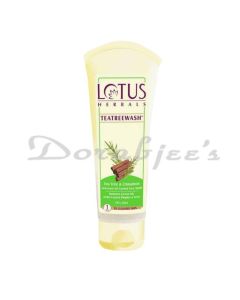 LOTUS HERBALS TEA TREE WASH TEA TREE & CINNAMON ANTI ACNE OIL CONTROL FACE WASH 80G