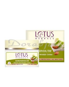 LOTUS HERBALS ALMOND YOUTH ALMOND ANTI WRINKLE CREAM 50G