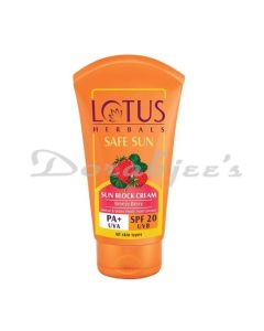 LOTUS HERBALS SAFE SUN SUN BLOCK CREAM PA+  SPF 20 100 G