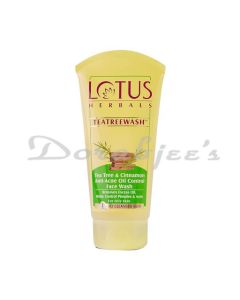 LOTUS HERBALS TEA TREE WASH FACE WASH  WITH TEA TREE OIL & CINNAMON 120ML