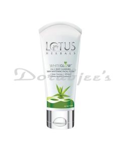 LOTUS HERBALS WHITE GLOW 3IN1 DEEP CLEANSING SKIN WHITENING FACIAL FOAM 100G