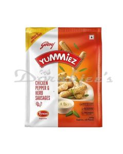 GODREJ YUMMIEZ FROZEN CHICKEN PEPPER AND HERB SAUSAGES 500 G