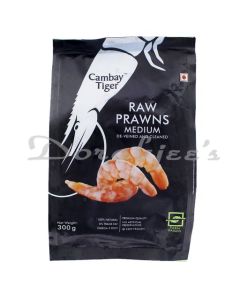 CAMBAY FROZEN TIGER PRAWNS MEDIUM DEVEINED CLEANED 300G