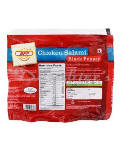 SHIVA FARMS FROZEN CHICKEN SALAMI BLACK PEPPER 500G