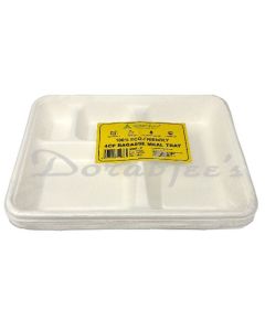 ADVANTECH BAGASSE 4 CP MEAL TRAY PACK OF 10