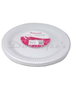 ORIGAMI WHITE PAPER PLATE 23CM 20S PLAIN