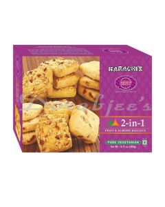 KARACHI BAKERY 2IN1 FRUIT  ALMOND BISCUITS 400G