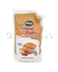 ALPHA FOODS NATURAL CREAMY PEANUT BUTTER WITH SPOUT PACKAGING WITH NO ADDITIVES  500 G