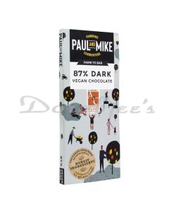 PAUL AND MIKE CHOCOLATE 87 DARK PLAIN CHOCOLATE 68G