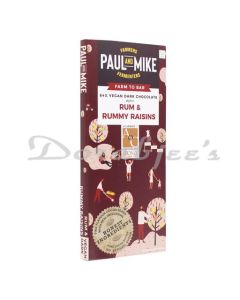 PAUL AND MIKE CHOCOLATE 64 DARK  RUM AND RUMMY RAISINS 68G