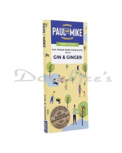 PAUL AND MIKE CHOCOLATE 64 DARK GIN GINGER 68G