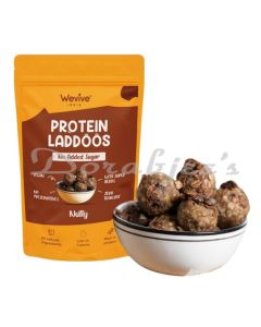 WEVIVE INDIA PROTEIN LADDOOS ENERGY BARS WITH CALMING HERBS NUTTY PACK OF 18  200G