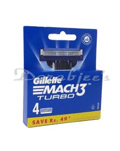 GILLETTE MACH 3 TURBO SHAVING CARTRIDGE 4S