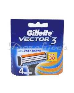 GILLETTE VECTOR 3 SHAVING CARTRIDGES 4S