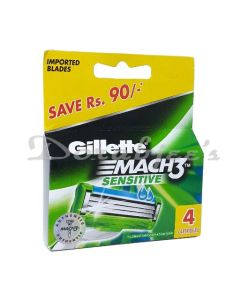 GILLETTE MACH3 TURBO SENSITIVE SHAVING CARTRIDGES 4S