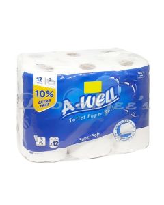 AWELL 3PLY KITCHEN PAPER TOWEL 1ROLLS  MULTI PURPOSE SUPER ABSORBENT100%  CELLULOSE