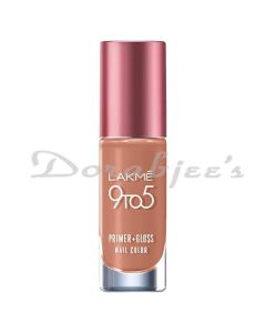 LAKME 9 TO 5 PRIMER PLUS GLOSS NAIL COLOR STAYCATION NUDE 6ML