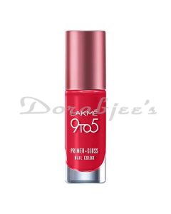 LAKME 9 TO 5 PRIMER PLUS GLOSS NAIL COLOR PERKY PINK 6ML