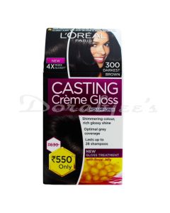 LOREAL CASTING CREME GLOSS HAIR COLOR 300 DARKEST BROWN