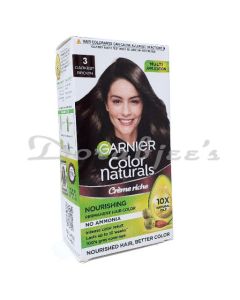 GARNIER COLOR NATURALS CREME HAIR COLOR 3 DARKEST BROWN