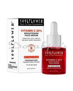 SOULFLOWER 20PC VITAMIN C FACE SERUM FOR GLOWING SKIN DARK SPOT REDUCTION 20ML