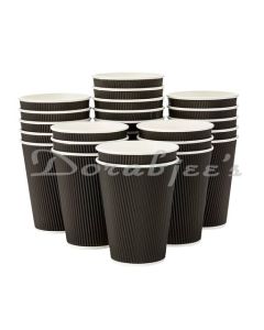 DOUBLE WALL RIPPLE PAPER GLASS 360 ML BLACK 25