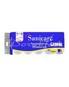 SANICARE ESSENTIAL FIRST 3 PLY VEGAN TOILET ROLL HAVING 330 PULLS PER ROLL XXL AMERICAN SIZE