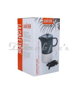 LA CAFETIERE BARCELONA COOL GREY CERAMIC 400ML COFFEE FOR ONE GIFT BOXED