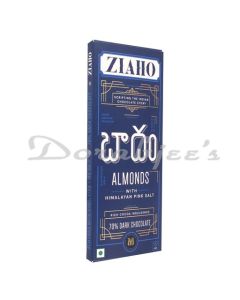 ZIAHO CHOCOLATE 70 DARK ALMOND AND HIMALAYAN SALT 65G