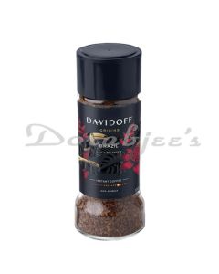 DAVIDOFF ORIGINS BRAZIL FLAVORED INSTANT COFFEE 100 G GRANULES GLASS BOTTLE