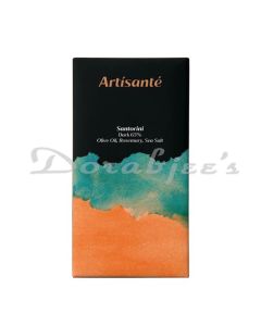 ARTISANTE SANTORINI DARK CHOCOLATE WITH OLIVE OIL ROSEMARY SEA SALT 80G