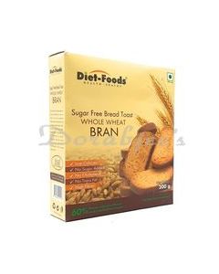 DIET FOODS HEALTH SNACKS WHOLE WHEAT BRAN SUGAR FREE RUSK 200