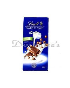 LINDT CHOCOLATE SWISS CLASS HNUT CHOCOLATE LATE 100G