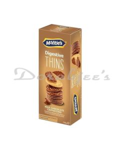 MCVITIES DIGESTIVE THINS MILK CHOCOLATE AND CAPPUCCINO BISCUITS 150 G