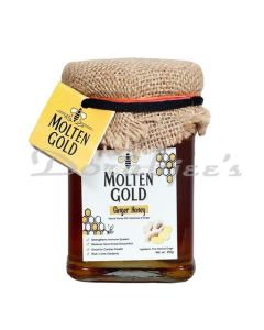 MOLTEN GOLD GINGER HONEY SQUEEZE IT BOTTLES PURE HONEY WITH EXTRACTS OF GINGER 250 G