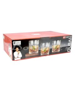 SANJEEV KAPOOR DUBAI WHISKEY GLASS 330 ML  SET OF 8 PCS  WITH GIFT BOX