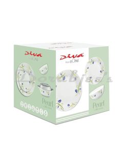 LA OPALA DIVA BY PEARL COLLECTION OPAL GLASS DINNER SET 35 PCS  ZEN GARDEN