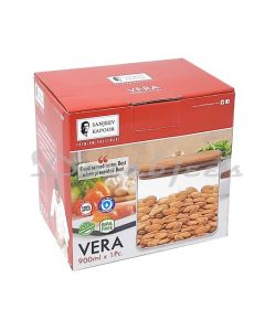 SANJEEV KAPOOR VERA BOROSILICATE RECTANGLE JAR 900 ML  1 PC  WITH GIFT BOX