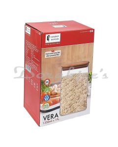 SANJEEV KAPOOR VERA BOROSILICATE RECTANGLE JAR 1350 ML   1 PC WITH GIFT BOX