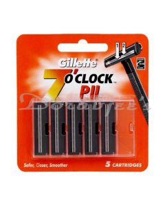 GILLETTE 7OCLOCK P2 SHAVING CARTRIDGES 5S