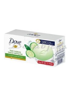 DOVE FRESH BATHING SOAP BAR  CUCUMBER & GREEN TEA SCENT REFRESHED SKIN 75 G BUY 5 GET 1 FREE