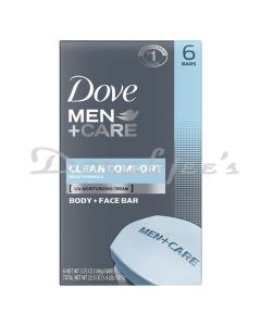 DOVE MEN PLUS CARE BODY SOAP AND FACE BAR MORE MOISTURIZING THAN BAR SOAP  PACK OF 6 637G