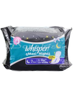 WHISPER  MAXI NIGHT SANITARY PADS XL WG 7P